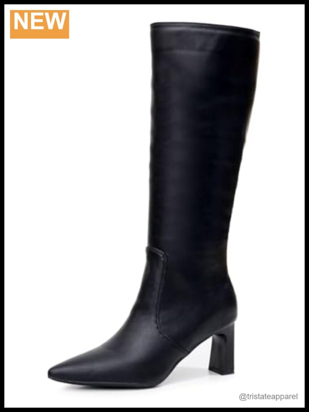 Knee High Stretchy Fashion Boots with Side Zipper and Mid Heel